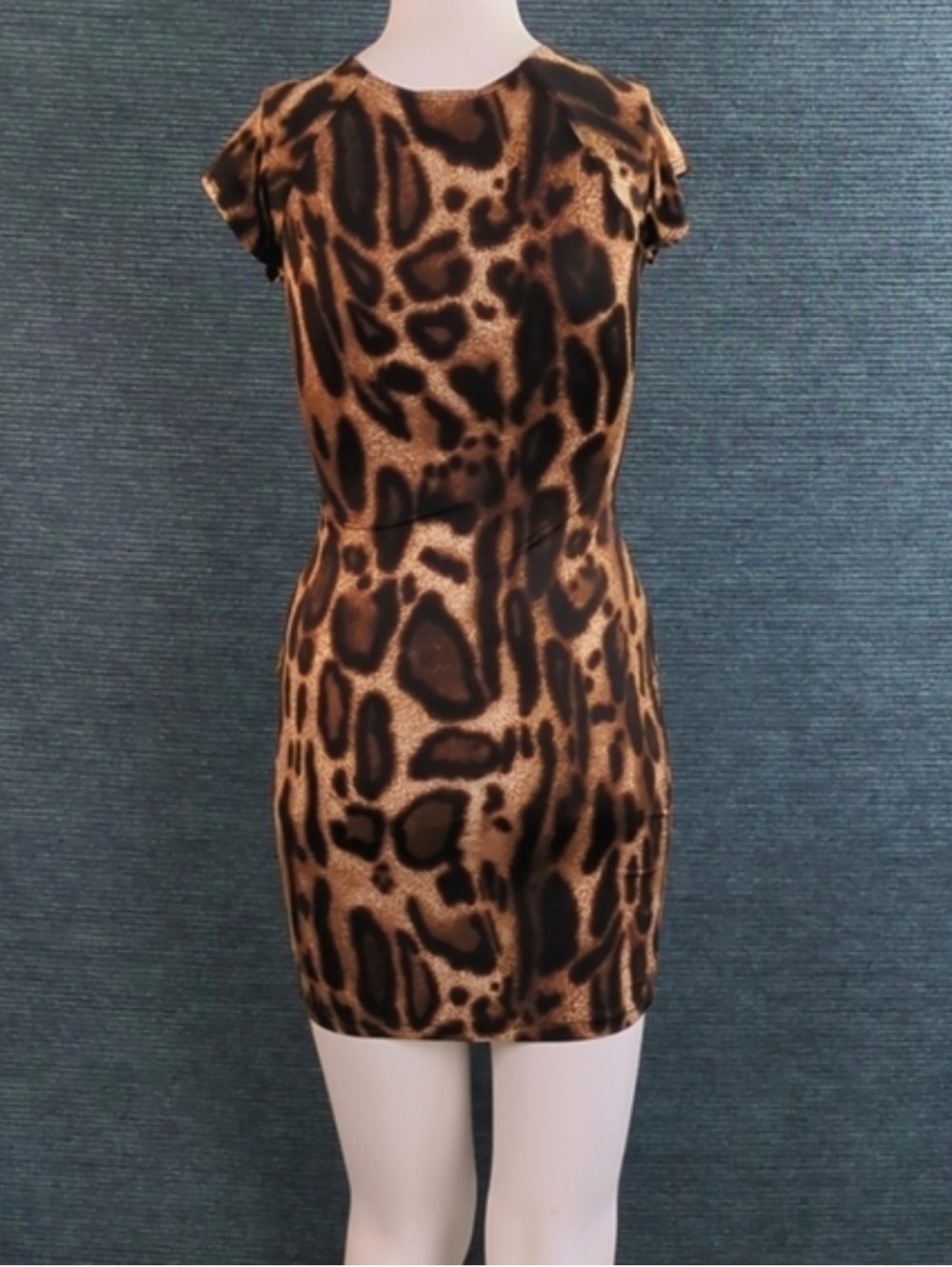 Vintage Y2K Clubwear, Sabora Embellished Leopard Print Mini-Dress - Picture 6 of 8